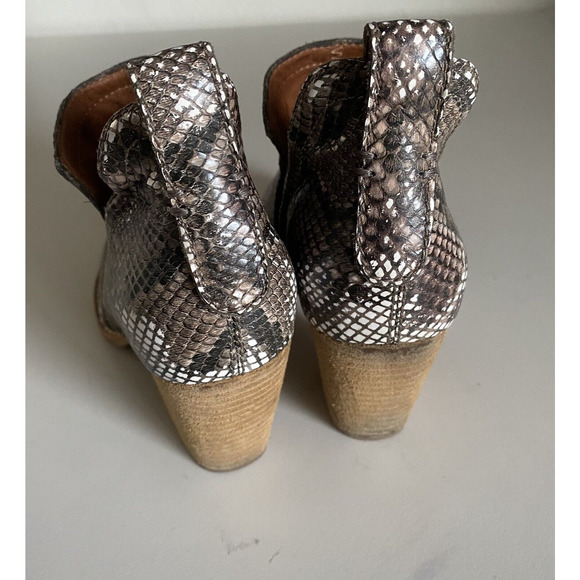 Jeffrey Campbell Rosalee Snake Leather Bootie Ankle Boot Round Toe Pytho… - Picture 5 of 8